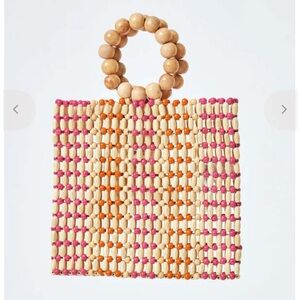L*Space Riley Wood Bead Handbag Pink/Mango
